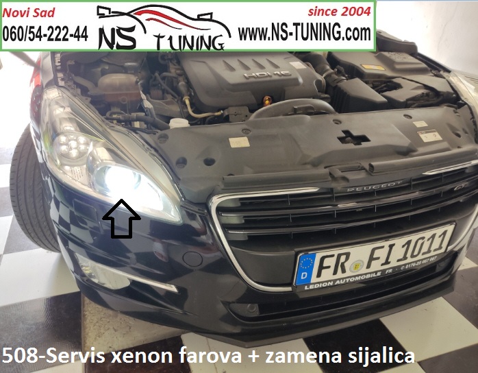 508 pezo xenon far sijalica d1s philips zamena ugradnja servis farova novi sad ns tuning trafo balast 6g valeo